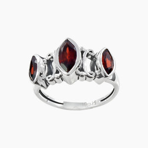 Garnet Silver Rings