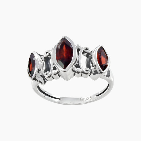 Garnet Silver Rings