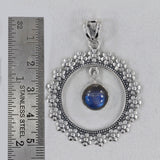 Rainbow Moonstone Silver Pendant