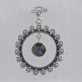 Rainbow Moonstone Silver Pendant