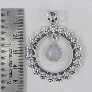 Rainbow Moonstone Silver Pendants