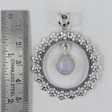 Rainbow Moonstone Silver Pendant