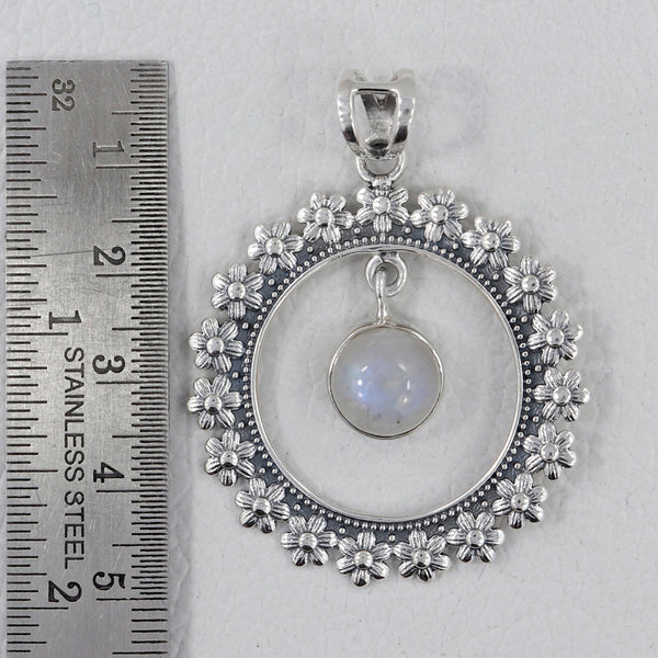 Rainbow Moonstone Silver Pendants
