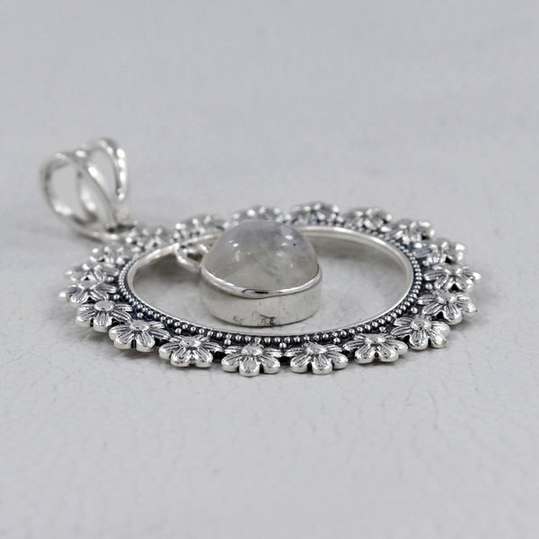 Rainbow Moonstone Silver Pendants