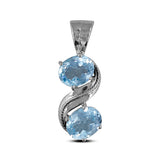 Blue Topaz Silver Pendent