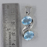 Blue Topaz Silver Pendent