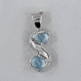 Blue Topaz Silver Pendent