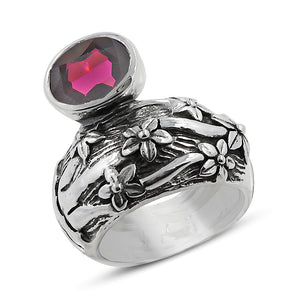 925 Sterling Silver Garnet Rings