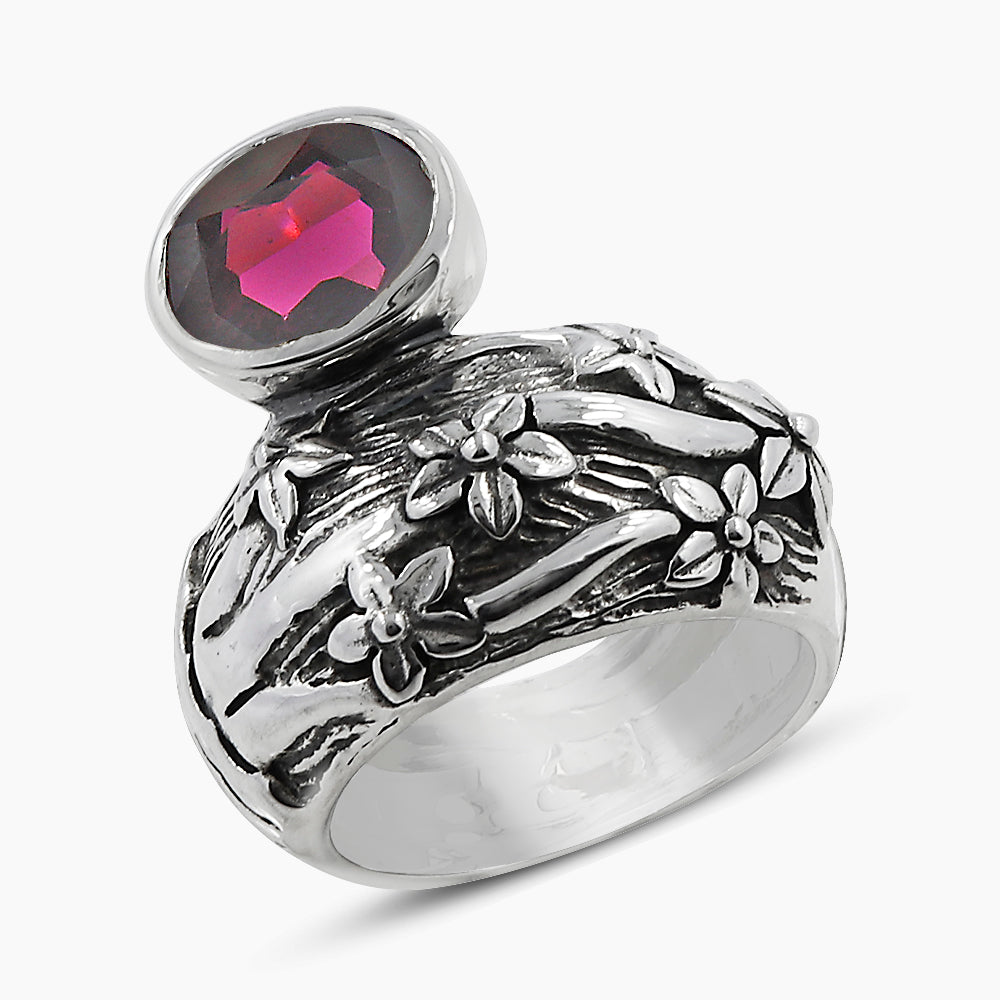 925 Sterling Silver Garnet Rings