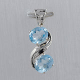 Blue Topaz Silver Pendent