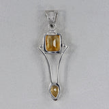 Citrine Pendant in 925 Silver