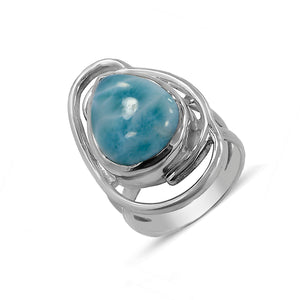Blue Larimar Sterling Silver Ring