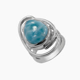 Blue Larimar Sterling Silver Rings