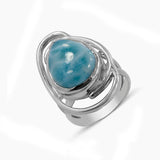 Blue Larimar Sterling Silver Rings