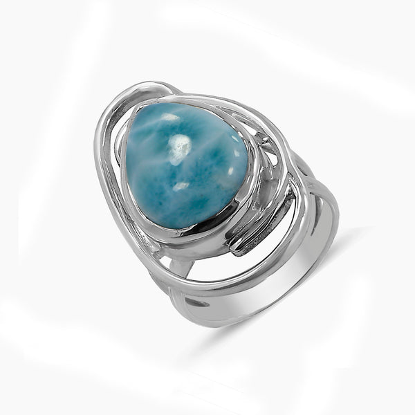 Blue Larimar Sterling Silver Rings