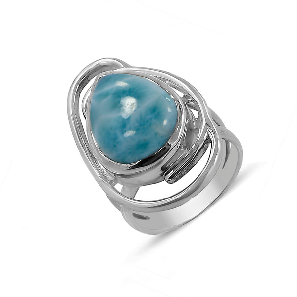Blue Larimar Sterling Silver Ring