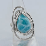 Blue Pectolite Larimar Sterling Silver Ring