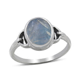 Natural Larimar Silver Ring