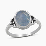 Natural Larimar Silver Rings