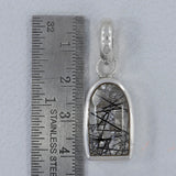 Black Rutilated Quartz Silver Pendants