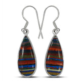 Rainbow Calsilica Silver Earrings