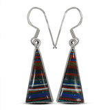 Rainbow Calsilica Silver Earrings