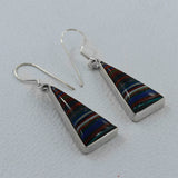 Rainbow Calsilica Silver Earrings