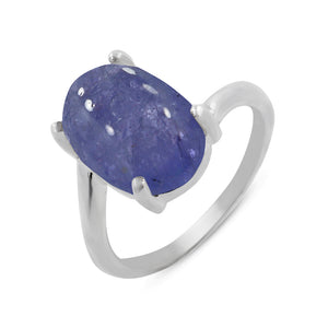 Genuine Tanzanite Silver Rings
