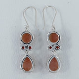 Rainbow Moonstone Silver Earrings