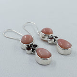 Rainbow Moonstone Silver Earrings