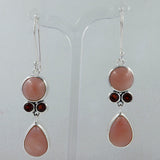 Rainbow Moonstone Silver Earrings