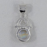 Rainbow Moonstone Silver Pendant