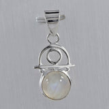 Rainbow Moonstone Silver Pendant