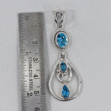 Blue Topaz Silver Pendant