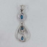 Blue Topaz 925 Silver Pendant