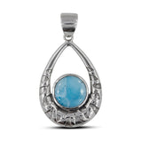 Larimar 925 Sterling Silver Pendant