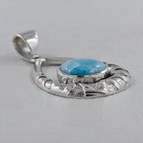 Larimar 925 Sterling Silver Pendant