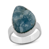 Raw Uncut Astrophyllite Silver Ring