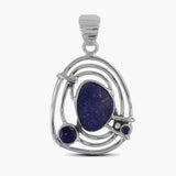 925 Silver Rough Aquamarine Pendants