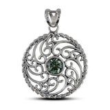 Green Amethyst Silver Pendant