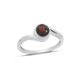 Natural Garnet Silver Ring