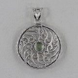 Green Amethyst Silver Pendant