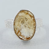 Raw Uncut Astrophyllite Silver Ring