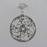 Green Amethyst Silver Pendant