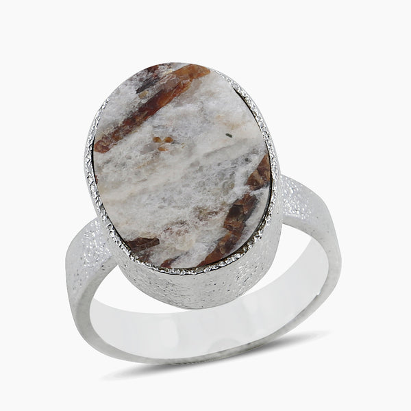 Raw Uncut Astrophyllite Silver Rings