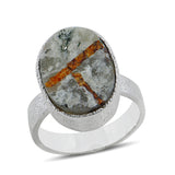 Raw Uncut Astrophyllite Silver Ring