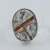 Raw Uncut Astrophyllite Silver Ring