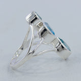 Natural Blue Topaz Silver Ring