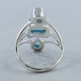 Natural Blue Topaz Silver Ring