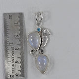 Rainbow Moonstone Sea Horse Pendant